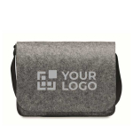 RPET vilten laptoptassen met logo met klittenbandsluiting 15'' Casual weergave met bedrukking