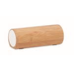 Promotionele cilindervormige draadloze bamboe speaker Escandi kleur hout