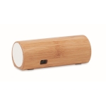 Promotionele cilindervormige draadloze bamboe speaker Escandi kleur hout tweede weergave