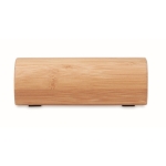 Promotionele cilindervormige draadloze bamboe speaker Escandi kleur hout derde weergave