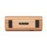 Promotionele cilindervormige draadloze bamboe speaker Escandi kleur hout vierde weergave