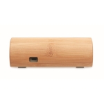 Promotionele cilindervormige draadloze bamboe speaker Escandi kleur hout zevende weergave