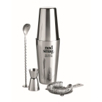 Stalen cocktailset met shaker van 750 ml Sommelier kleur glanzend zilver hoofdweergave tweede weergave