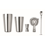 Stalen cocktailset met shaker van 750 ml Sommelier kleur glanzend zilver derde weergave