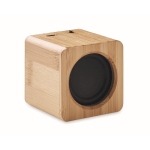 Vierkante promotionele draadloze bamboe speaker kleur hout