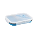 Luchtdichte siliconen lunchbox 2 compartimenten 480 en 760ml Division kleur blauw derde weergave