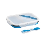 Luchtdichte siliconen lunchbox 2 compartimenten 480 en 760ml Division kleur blauw vierde weergave