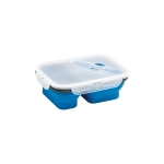 Luchtdichte siliconen lunchbox 2 compartimenten 480 en 760ml Division kleur blauw