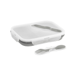 Luchtdichte siliconen lunchbox 2 compartimenten 480 en 760ml Division kleur grijs vierde weergave