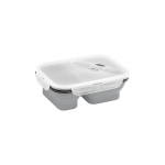 Luchtdichte siliconen lunchbox 2 compartimenten 480 en 760ml Division kleur grijs