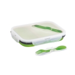 Luchtdichte siliconen lunchbox 2 compartimenten 480 en 760ml Division kleur lichtgroen vierde weergave