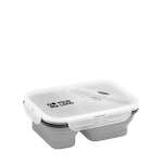 Luchtdichte siliconen lunchbox 2 compartimenten 480 en 760ml Division met afdrukgebied