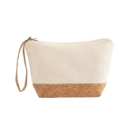 Katoenen toilettassen met logo en kurkdetail 280 g/m2 Naturally Strap kleur naturel eerste weergave