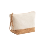 Katoenen toilettassen met logo en kurkdetail 280 g/m2 Naturally Strap kleur naturel