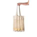 Katoenen tas met gaas en handvatten 65 cm 180 g/m2 Market Cotton kleur naturel derde weergave