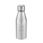 Metalen waterflessen met glanzende afwerking 500 ml City kleur mat zilver afbeelding met logo