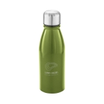 Metalen waterflessen met glanzende afwerking 500 ml City kleur lichtgroen afbeelding met logo