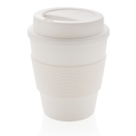 Recyclebare plastic koffiebeker met deksel 350ml Takeaway Comfort kleur wit