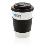 Magnetronbestendige plastic koffiebeker 270 ml Speciality Coffee kleur zwart weergave met logo