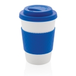 Magnetronbestendige plastic koffiebeker 270 ml Speciality Coffee kleur blauw