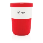 Duurzame PLA grote koffiebeker personaliseren 380ml Funny kleur rood weergave met logo