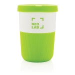 Duurzame PLA grote koffiebeker personaliseren 380ml Funny kleur groen weergave met logo