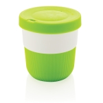 Eco duurzame koffiebekers bedrukken, grip en deksel 280ml Barista kleur groen