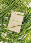 Ecologische notitieboekje bedrukken met logo A5 Jute Bambu kleur limoen groen sfeer weergave