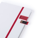 Notitieboek met 16GB USB stick op de omslag A5 USB Colors kleur rood derde weergave