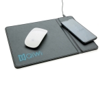 Muismat met logo en draadloze oplader Wireless kleur zwart weergave met logo