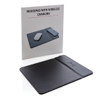 Muismat met logo en draadloze oplader Wireless kleur zwart weergave met doos