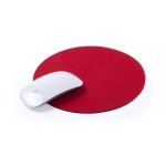 Antislip polyester muismat met logo Round Colors kleur rood derde weergave