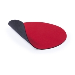 Antislip polyester muismat met logo Round Colors kleur rood vijfde weergave