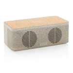 Luidspeaker van tarwestro en kurk met oplader Wheat Straw kleur beige