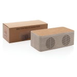 Luidspeaker van tarwestro en kurk met oplader Wheat Straw kleur beige weergave met doos