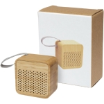 Vierkante bamboe houten speakers voor merchandising Bee kleur hout