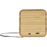 Vierkante bamboe houten speakers voor merchandising Bee kleur hout tweede weergave achterkant