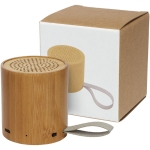 Bamboe bluetooth speaker in gerecylced doosje Tube kleur hout