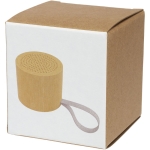 Bamboe bluetooth speaker in gerecylced doosje Tube kleur hout tweede weergave met doos