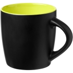 Zwarte mok bedrukken van keramiek 340ml Colormixt Black kleur limoen groen tweede weergave voorkant