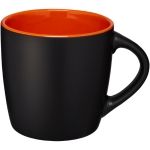 Zwarte mok bedrukken van keramiek 340ml Colormixt Black kleur donker oranje tweede weergave voorkant