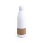 Metalen fles met te bedrukken kurken rand 750 ml Lifestyle Cork kleur wit  negende weergave