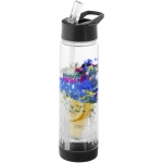 Tritan fles met rietje en fruitinfuser 740ml TuttiFrutti kleur zwart