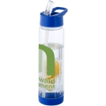 Tritan fles met rietje en fruitinfuser 740ml TuttiFrutti kleur blauw tweede weergave met logo