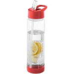 Tritan fles met rietje en fruitinfuser 740ml TuttiFrutti kleur rood