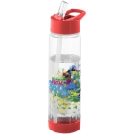 Tritan fles met rietje en fruitinfuser 740ml TuttiFrutti kleur rood