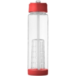 Tritan fles met rietje en fruitinfuser 740ml TuttiFrutti kleur rood tweede weergave voorkant