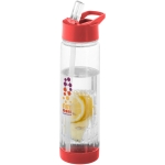 Tritan fles met rietje en fruitinfuser 740ml TuttiFrutti kleur rood weergave tampondruk