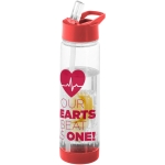 Tritan fles met rietje en fruitinfuser 740ml TuttiFrutti kleur rood