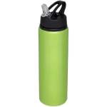 Grote aluminium sportfles met rietje 800ml Straw Colors kleur limoen groen tweede weergave voorkant